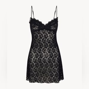 REALISATION 'THE CINDY' STRETCH MINI BLACK LACE DRESS